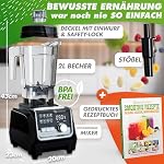 NUTRI-BLENDER MAX+ Hochleistungsmixer 2000W Standmixer Smoothie Hochleistung Smoothie-Maker Profi Mixer Blender - 2L Tritan, BPA-FREI, 9 Stufen, Digital-Timer Inkl. Smoothie Rezeptbuch – Bild 2