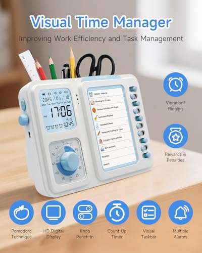 Visual Timer for Kids with Planning Board, 3-in-1 Visual Schedule for Kids with Autism & ADHD, Chore Chart for Home, School, Classroom, Desk - Image 5