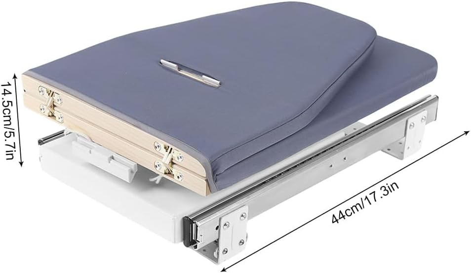 Retractable Ironing Board Closet Pull-Out Foldable Iron Board Closet Sliding Out with Ironing Cover Ironing Station in Cabinet Gray