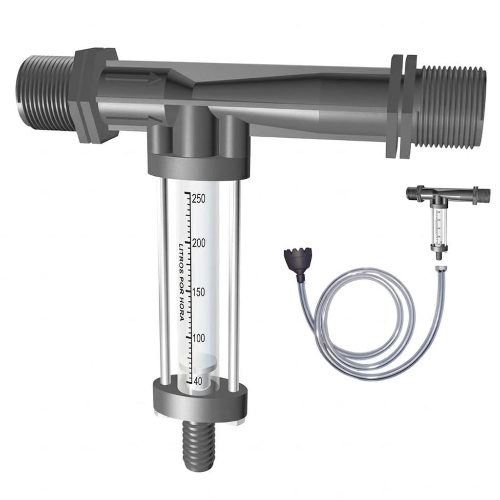 Suinga Inyector Venturi Fertilizante 32Ø 9mm sin Llave Dosificadora con Caudalimetro | Caudal Maximo Riego 6000 L/H | Caudal Maximo Fertilizante 260 litros a 3 Bar