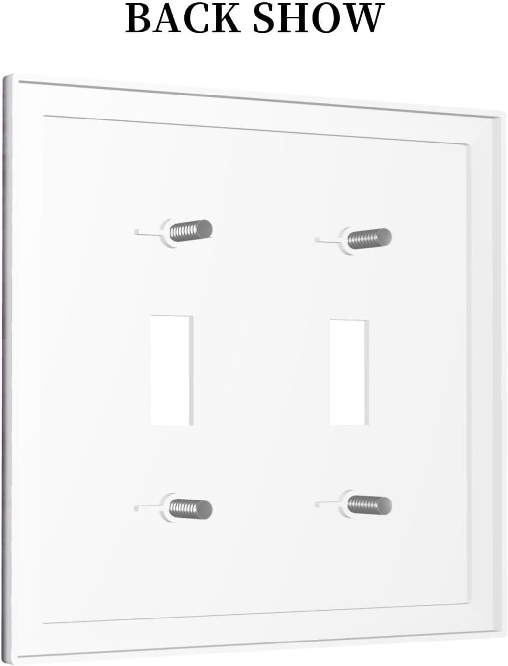 Decorative Light Switch Plate Covers Rustic White Purple Daisy Floral Flower 2 Gang Wall Plate Double Toggle Switch Cover Plate Electric Dual Device Electrical Faceplate for Bedroom Decor image 4