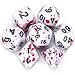 FLASHOWL Set di Dadi D&D con Puntini Rossi Spray Irregolari Gioco di Ruolo poliedrico Dadi da Gioco D20 Dadi Dungeons And Dragons Dice Set di 7 (Rosso)