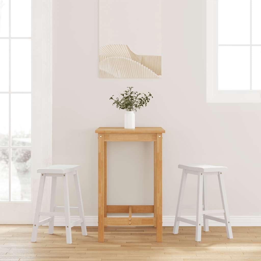 Tabourets de bar blancs ergonomiques en bois stable avec repose-pieds confort