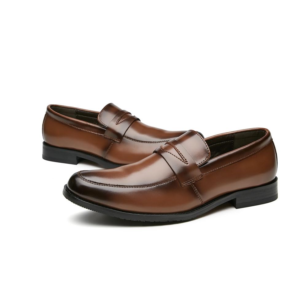 Mocasines de piel auténtica para hombre, zapatos de vestir casuales de negocios, zapatos de conducción para hombre