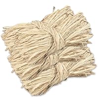 Raffia Bast Bastband 200g Naturbast Raffia Garn Bast Band zum Häkeln Braun Bindebast zum Basteln Floristik Stroh Deko für Garten