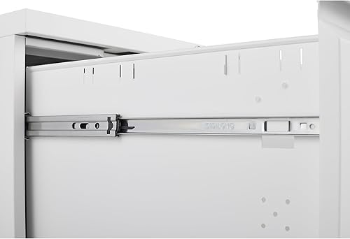 Miniatura 5 de Warmiehomy Archivador de 2 cajones con cerradura, archivadores móviles de metal para oficina en casa, archivador rodante para oficina en casa,