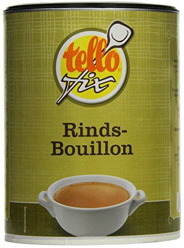 tellofix Rinds-Bouillon - Vielseitige Fleisch-Brühe, als Universal-Würzmittel zum Verfeinern einsetzbar - kalorienarm - 1 x 540 g Cover
