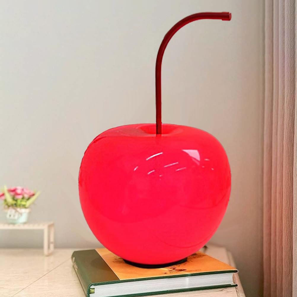 OOWOKS Kirsch Lampe LED Kirsch Tischlampe Kreativ Tischleuchte Dimmbare mit USB-Kable, 3 Farbtemperaturen Glas Rund Dekorative Lampe für Nachttisch Wohnzimmer Schlafzimmer Restaurant