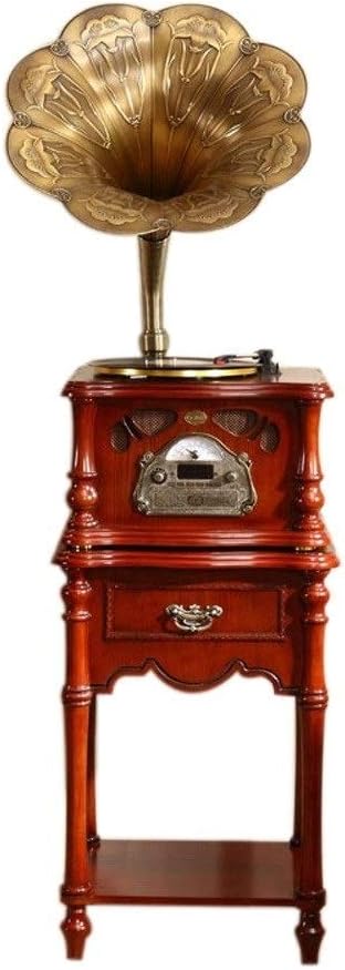 giradischi a tromba con cassette cd