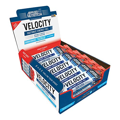Applied Nutrition Velocity Energy Gel Isotonische, Elektrolyten, Magnesium & B Vitaminen, High5 Sport Science Supplement, Natuurlijke Smaak Nul Suiker, Box-20 x 60g Gels (Fruit Burst)
