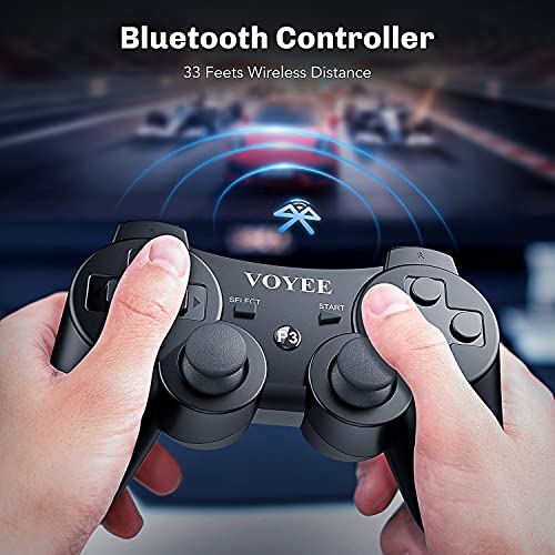 VOYEE PS3 Controller Wireless - Rechargable Remote Control/Gamepad with Charging Cable for Sony Playstation 3 (Black) - Image 4