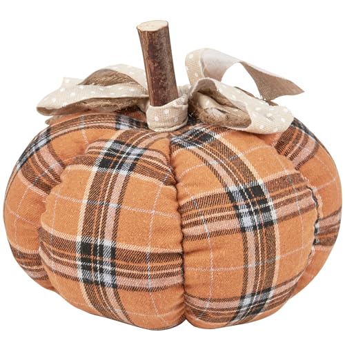 Primitivesbykathylargeorangeplaidpumpkin  Urban Country Home Decor Primitives by kathy large orange plaid pumpkin  urban country home decor