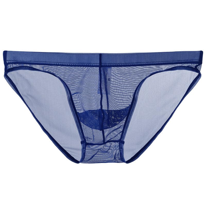 Mens Ultra Thin Bulge Pouch Underwear Transparent Mesh Triangle Briefs Sexy See Through Mesh Underpants Briefs