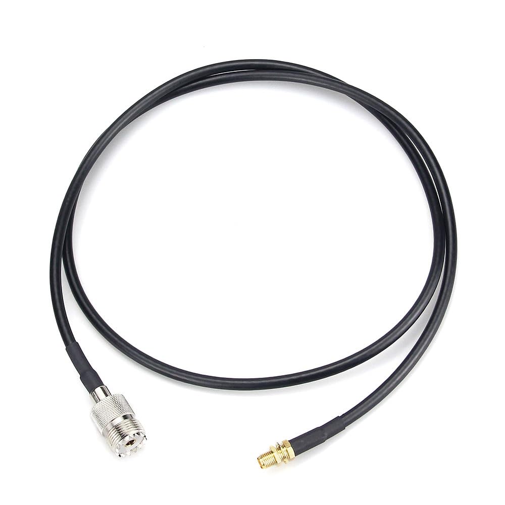 NEWONES Two Way Radio Antenna Adapter SMA Female to UHF SO239 Female RG58 coaxial Cable 1M 3.3 feet for Handheld Walkie Talkie Baofeng UV-5R UV-82 BF-888S Anytone 878 Aliunce HD1 External Antenna
