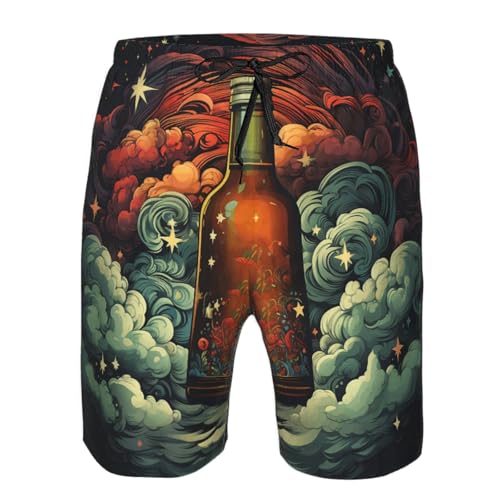 Men's Swim Trunks Beer Quick Dry Board Shorts Mens Bathing Suit Beach Swimwear with Pockets 5