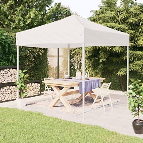 Carpa plegable para fiestas, color blanco, 2 x 2 m, resistente a los rayos UV y al agua, tela Oxford con revestimiento plateado, marco de acero para jardín, terraza y eventos