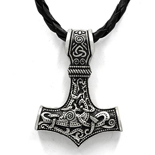 Silver Thor Hammer Avengers Vintage Style Pendant Necklace for Men