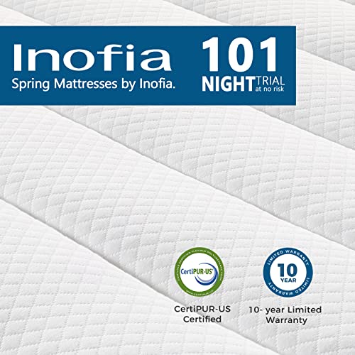 Inofia Queen Mattress,10 Inch Queen Size Hybrid Mattress In A Box, Breathable Comfortable Mattress For Sleep Supportive & Pressure Relief, Queen,101-Night Trial, 10 Year Support #TOP2