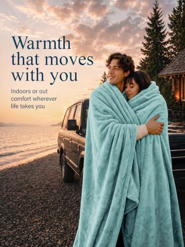 Image of Utopia Bedding Soft Fleece Bed Blanket Queen Size Celadon (90x90 Inch)