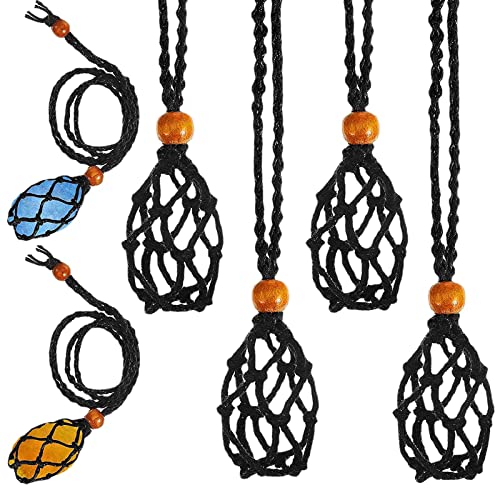 2 Piezas Soportes de Piedra Vacíos Cordones de Collar de Piedra Cruda de Cuarzo Cuerda Soporte de Collar de Cristal Vacío para la Fabricación de Joyas de Bricolaje (50 cm / Ajustable) Cover