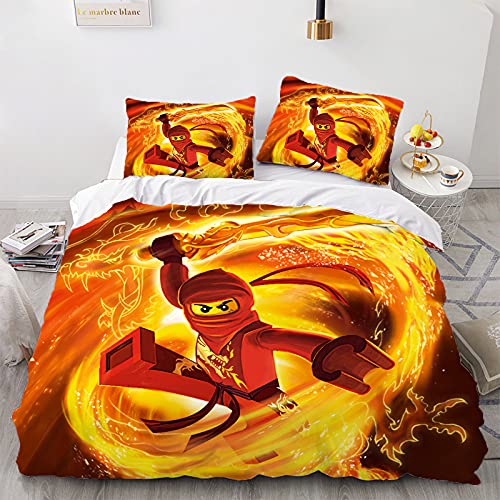 Ninjago Kinderbeddengoed 135x200cm, Linon, Cole, Jay, Kai, Lloyd, Zane, NYA, Sensai Wu motief beddengoedsets, karikatuur… - Image 3
