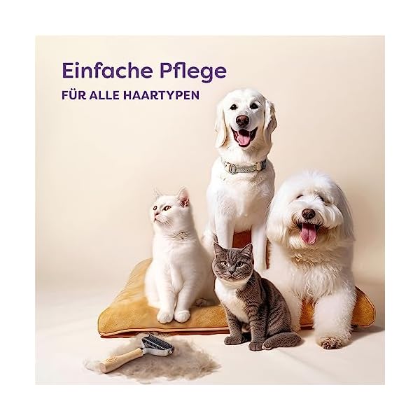 Hundebürste - Effektives Entfernen von Unterwolle - Nachhaltiges FSC®-Holz - Weiche Pflege - Doppelseitige Fellbürste - Hunde & Katzen Bürste – Bild 5