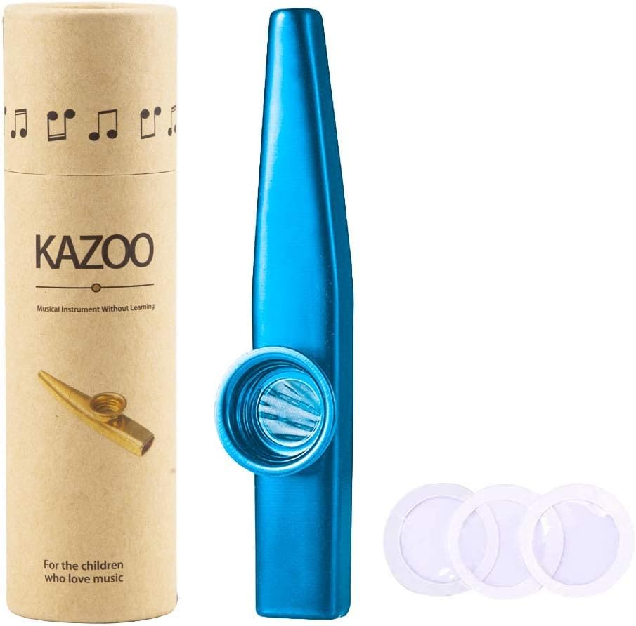 WANDIC Aluminum Alloy Kazoo and 3 Membrane Flute Diaphragm Mouth Kazoos
