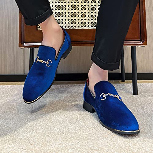Image of FLQL Men's Luxury Penny Loafer Slip-On Velvet Shoes Party Dancing Shoes Suede Wedding Shoes Plus Size 7-13