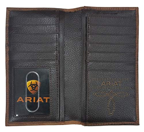 Custom 12 Gauge Shotgun ARIAT Faded Flag Long Rodeo Leather Wallet2