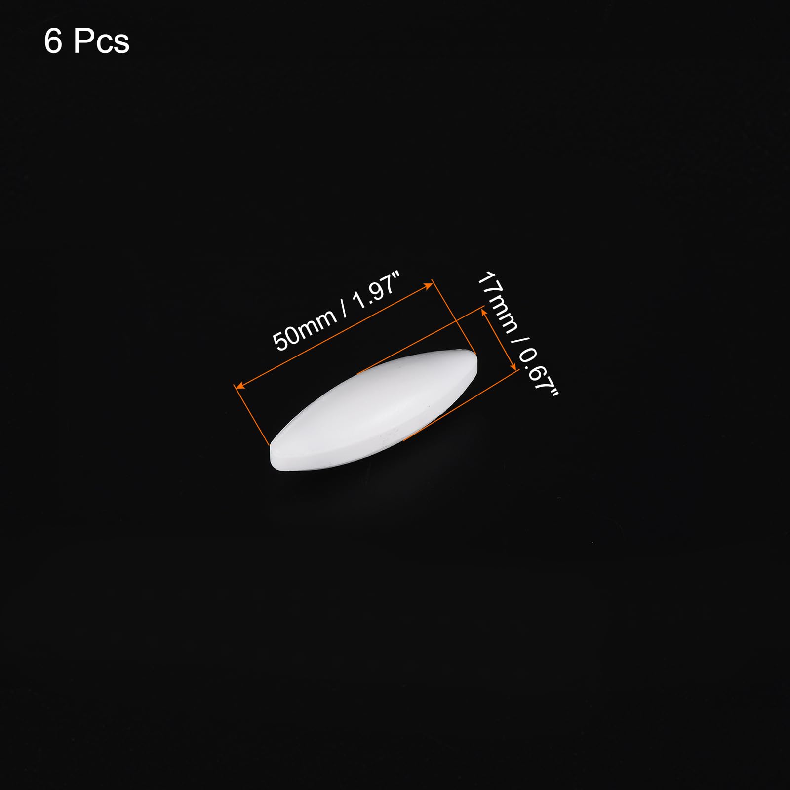 QUARKZMAN 6Pezzi Agitatore Magnetico 50mm(1.97") x17mm Forma Oliva Bianco