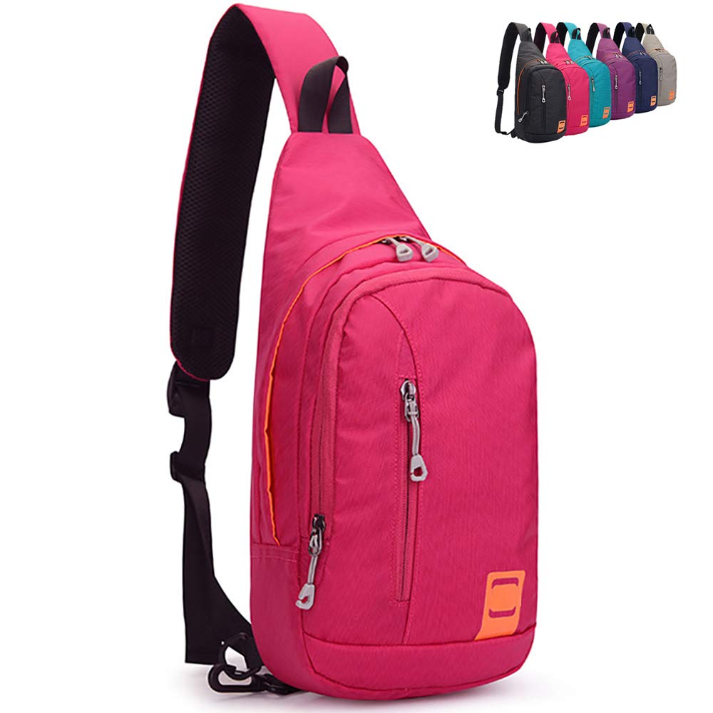 Peicees Small Sling Backpack Waterproof Unisex Shoulder Bag Chest Crossbody Daypack