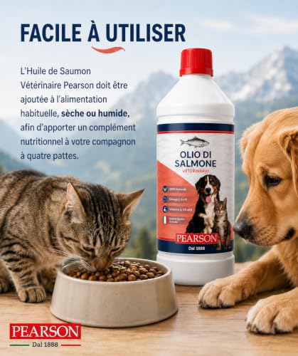 PEARSON Huile de Saumon pour Chien et Chat 1000ML, 100% Pure – vue 6