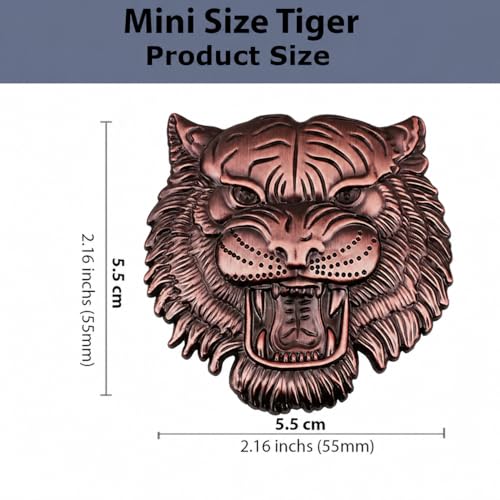 Image of Tiger 3D Metal Emblem for Cars & Bikes, Brass, Small 5.5 x 5.5 cm