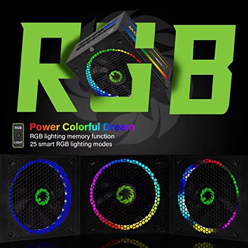Image of GAMEMAX 750W RGB Power Supply, 80 Plus Gold, Fully Modular, RGB-750