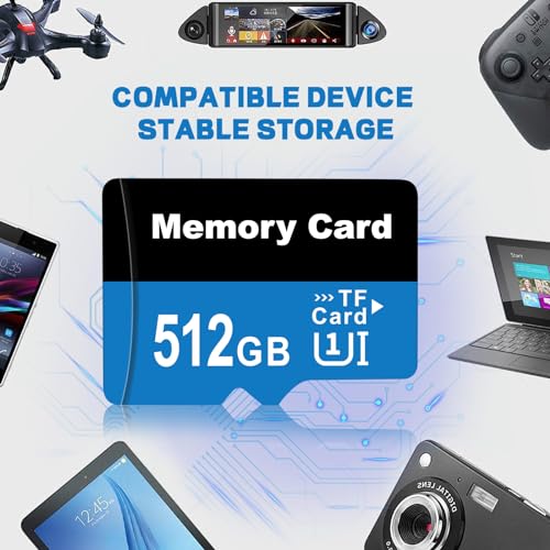 dolrun SD Karte 512 GB - Speicherkarte SD-Karte 512GB Mini SD Karte Externe Datenspeicher Memory Karte für Laptops, Kameras, Android Handy – Bild 5