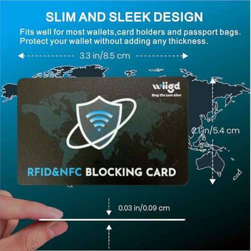 RFID Blocking Cards-6 Pack,Premium NFC Credit Debit Card & Passport Protector,Slim & Compact Anti-Theft Signal Blocker for Men & Women, Fits Wallet/Purse Perfectly.Great Gift2