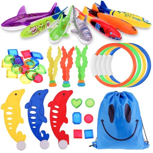 Faburo Juguetes Piscina Niños 34pcs, Juegos Piscina Niños, Juegos de Agua