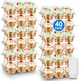 Meolibour Stackable Cupcake Containers (40 Sets)