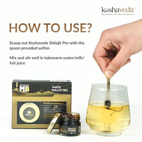 Image of Koshaveda Shilajit Pro by MuscleBlaze (20g Shilajit Resin Each, Pack of 3) | For Strength, Stamina & Endurance