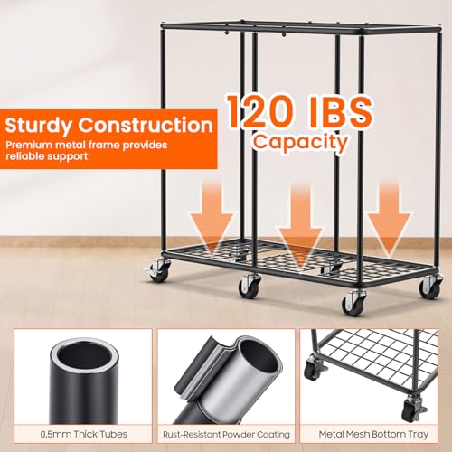 Image of 80 GAL Laundry Hamper with Lid, Rolling Laundry Basket with Wheels and Bag | Sturdy Metal Frame / Removable Bag with Handles / Large & Tall / Suitable for Bedroom, Laundry Room, Bathroom, Dorm