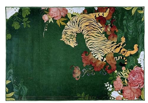 Image of BLUSH & BLOOM 4 x 6 Feet Area Rugs Washable Rug: Modern Animal Print Living Room Rug Soft Anti-Skid Thin Carpet Indoor Floor Non-Shedding Carpets for Bedroom Dining Farmhouse Nursery Home Office