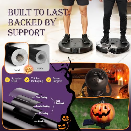 Image of 6 Pack Halloween Pumpkin Head Black Stanchions and Velvet Ropes Set, Stainless Steel Crowd Control Barriers, Poles and 4Pcs Black Ropes for Party,Photobooth Accessories, Prom, Halloween Decorations