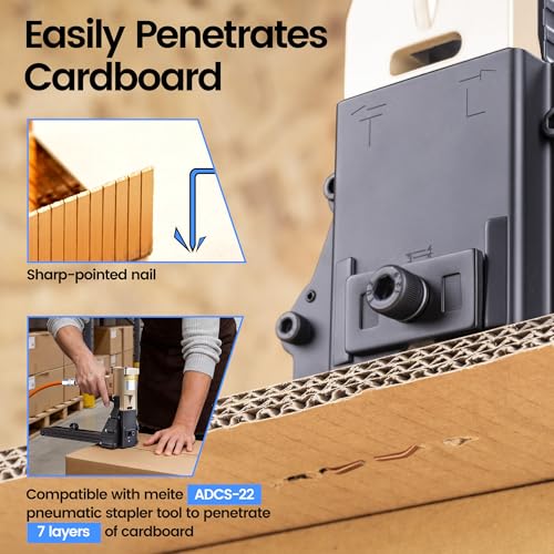Image of meite Carton Closing Staples 1-3 /8 inch Wide Crown 7 /8 inch Leg 1,400PCS | Copper-Coated 16 Gauge Carton Staples for Pneumatic or Manual Box Stapler Gun - Cardboard Closer Packaging