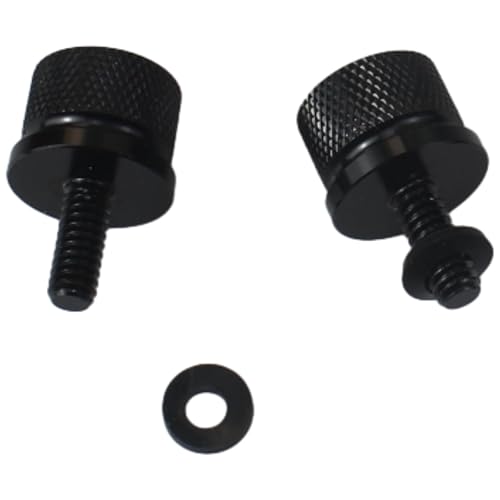 Miniatura 2 de Tornillo de asiento negro de 1/4 "-20 tornillos de fijación rápida para asiento trasero cojín tuerca de montaje para Harley Davidson 1996-2023