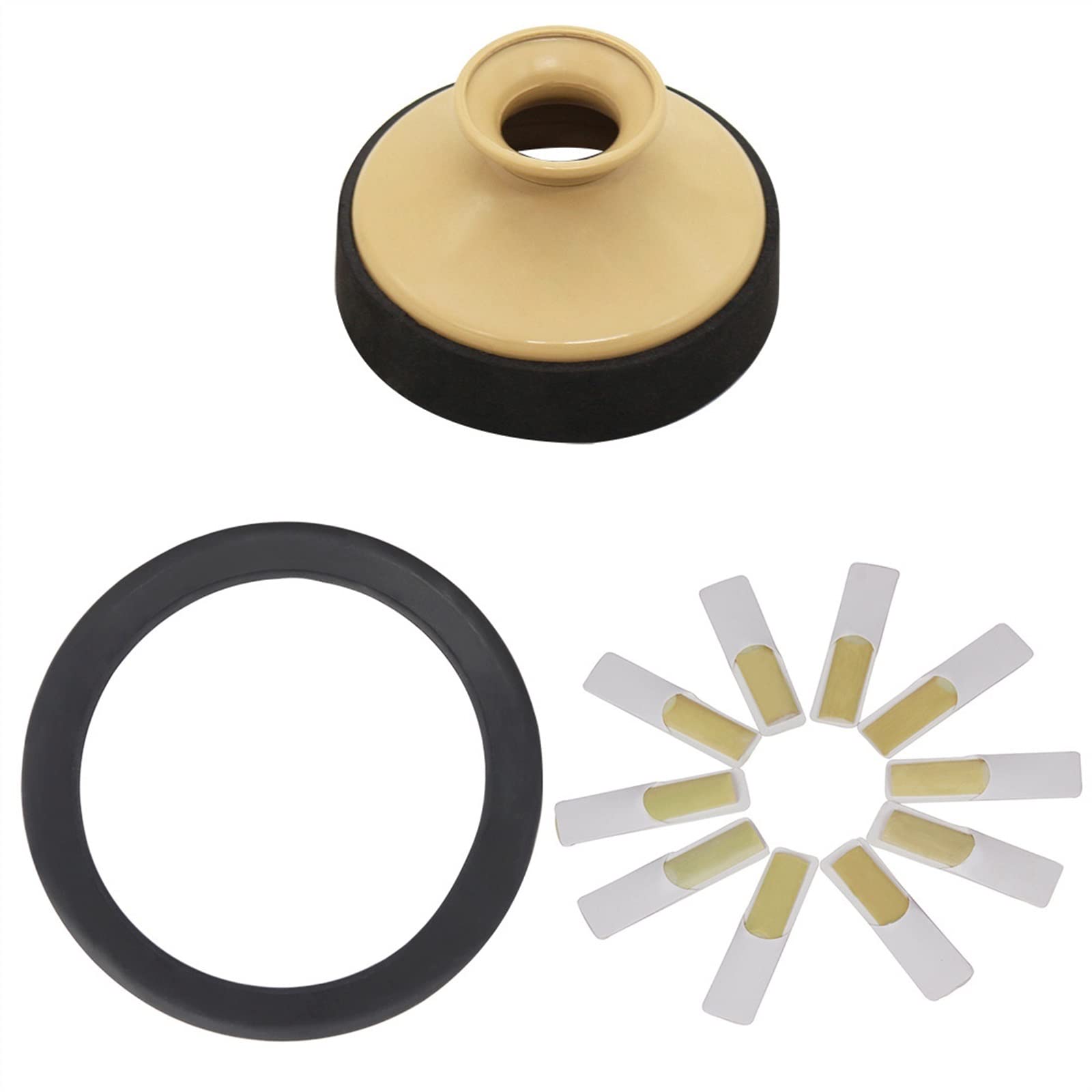 Accessori per sassofono Set Di Tre Pezzi Per Sassofono Contralto Sassofono Silenziatore Muto Anello Ancia Contralto