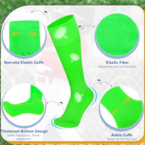 Image of VONMELLI Youth Baseball Belt and Socks Combo, Elastic Softball Belts and Socks for Boys and Adult (2 Pairs of Socks & 1 Belt)