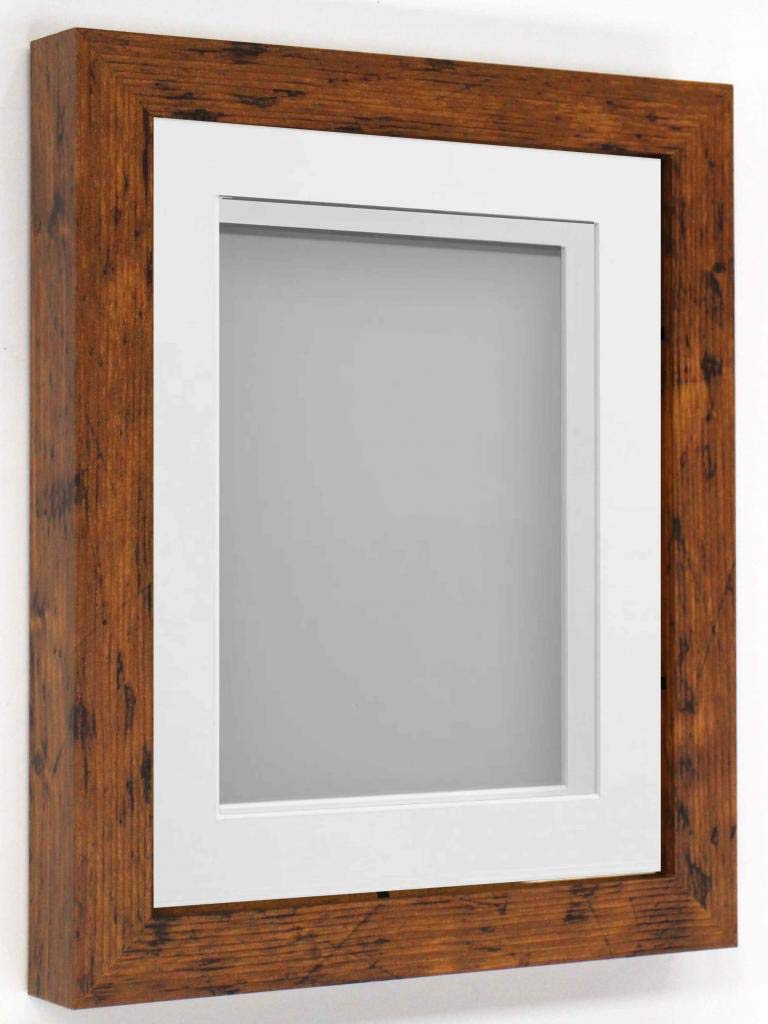 Rickman Box Frame Rustic with White Mount, 10x8 for 8x6 inch