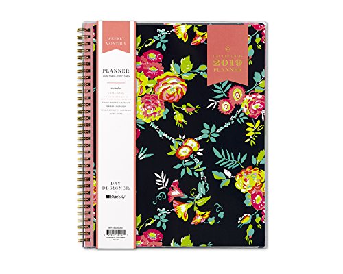Blue Sky Day Designer for 2019 Weekly & Monthly Planner, Flexible Cover, Twin-Wire Binding, 8.5' x 11', Peyton Navy