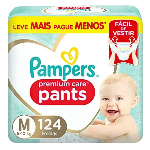 Fralda Pampers Pants Premium Care M 124 unidades