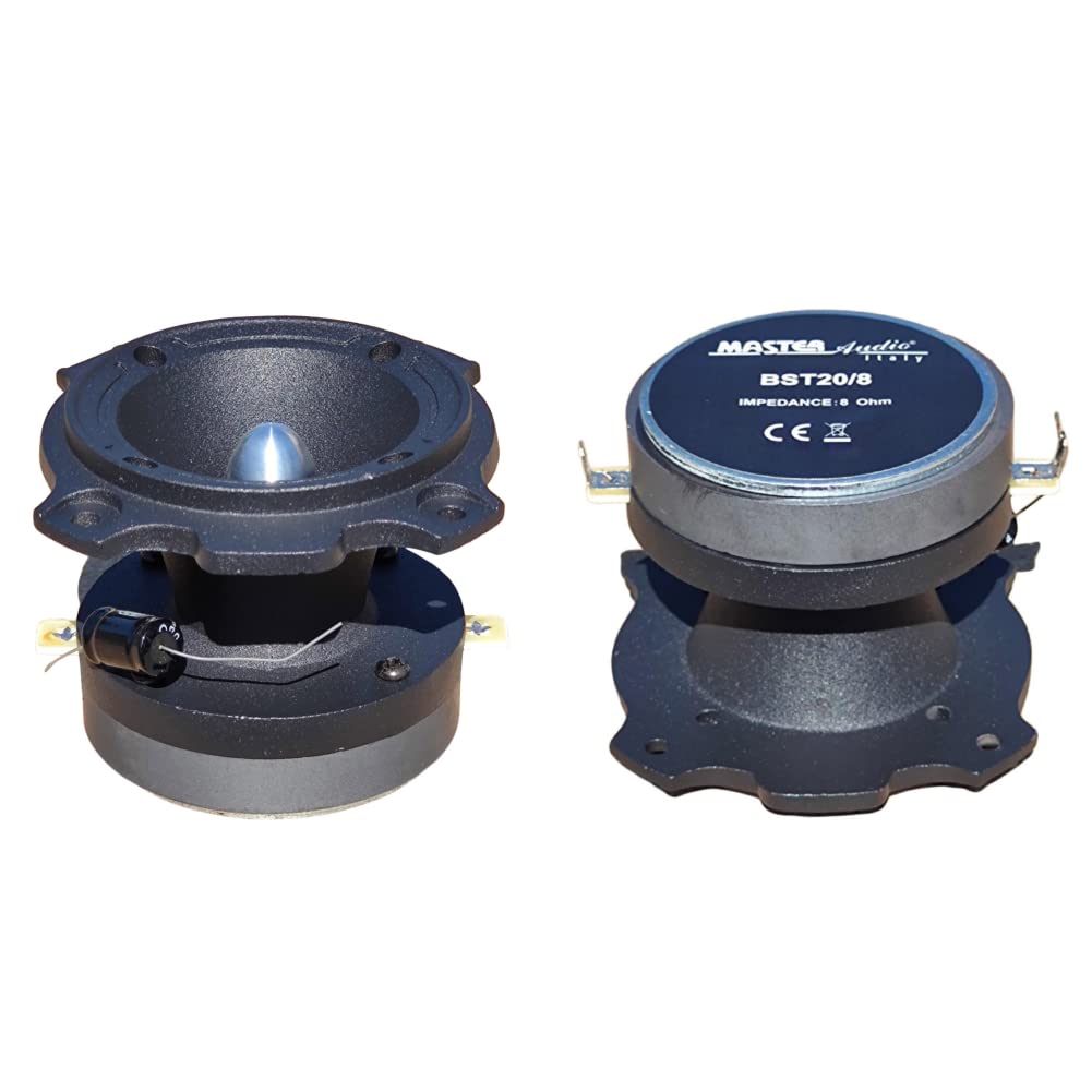 MASTER AUDIO 2 BST20/8 tweeters Noirs Super Bullet de 100 Watts rms et 200 Watts Max de 8 cm de diamètre impédance 8 ohms sensibilité 105 DB, la Paire